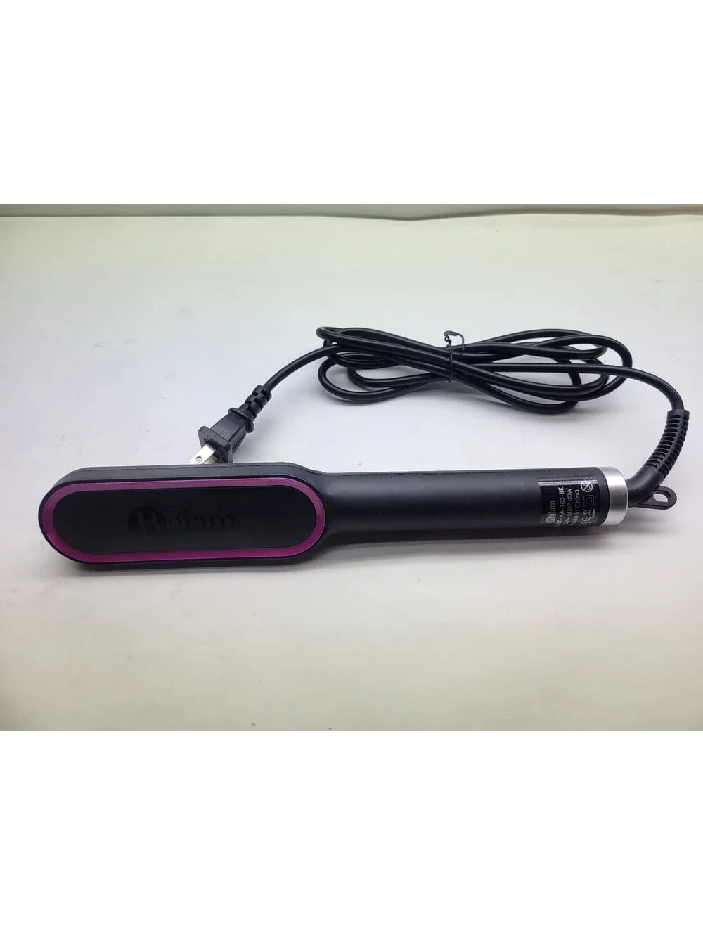 Bglam Hair straightener brush anti-scald straightening comb women black/pink